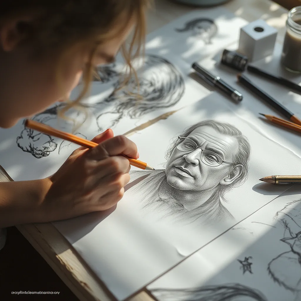 Detalle de una obra fotorrealista